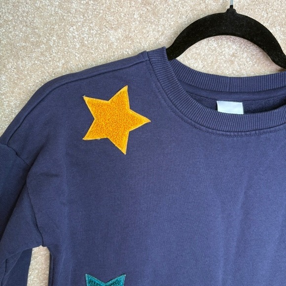 Hanna Andersson Girls Sweater‎ Size 10 140cm Blue Pullover Crewneck 100% Cotton - Picture 2 of 5